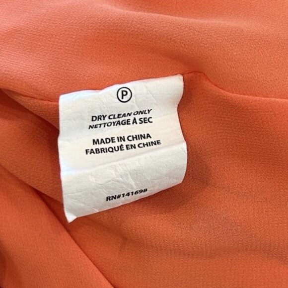 RAMY BROOK Smocked Waist Mini Dress Long Sleeve Orange Open Back Size S Festival - Picture 5 of 5